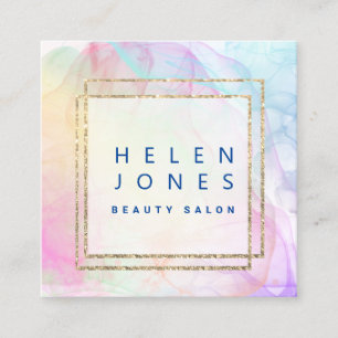 ink watercolor splash square business card