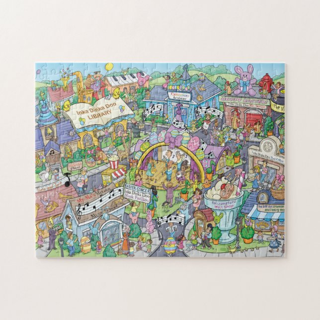 Inka Dinka Doo Town Easter Celebration Jigsaw Puzzle (Horizontal)