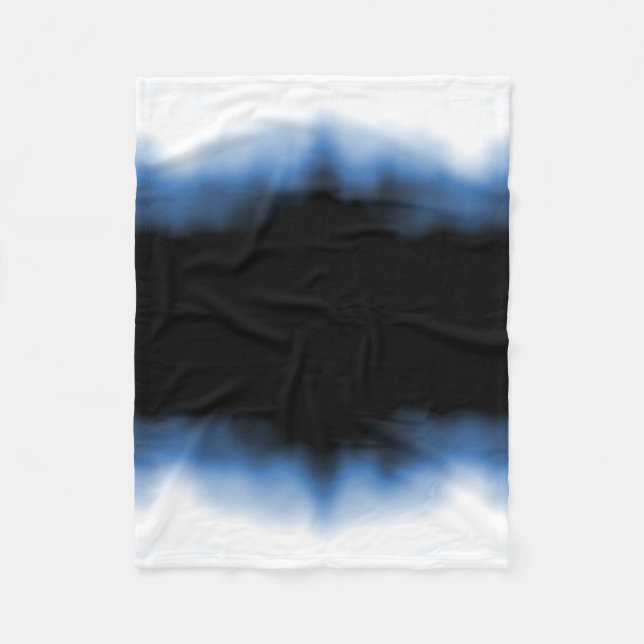 Inkblot Ombre Blue Fleece Blanket (Front)
