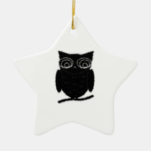 Inkblot Owl Ceramic Tree Decoration