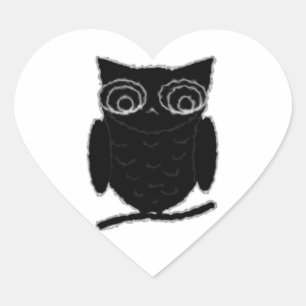 Inkblot Owl Heart Sticker