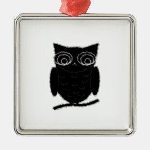 Inkblot Owl Metal Tree Decoration