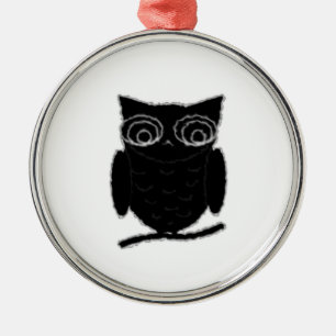 Inkblot Owl Metal Tree Decoration