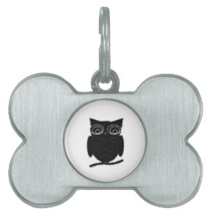 Inkblot Owl Pet Tag