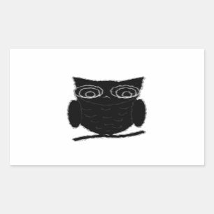 Inkblot Owl Rectangular Sticker