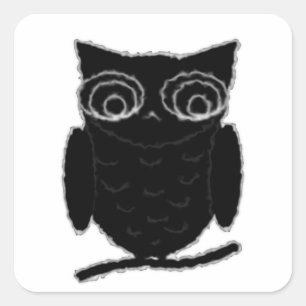 Inkblot Owl Square Sticker