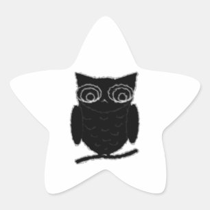 Inkblot Owl Star Sticker