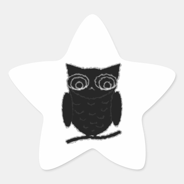 Inkblot Owl Star Sticker (Front)