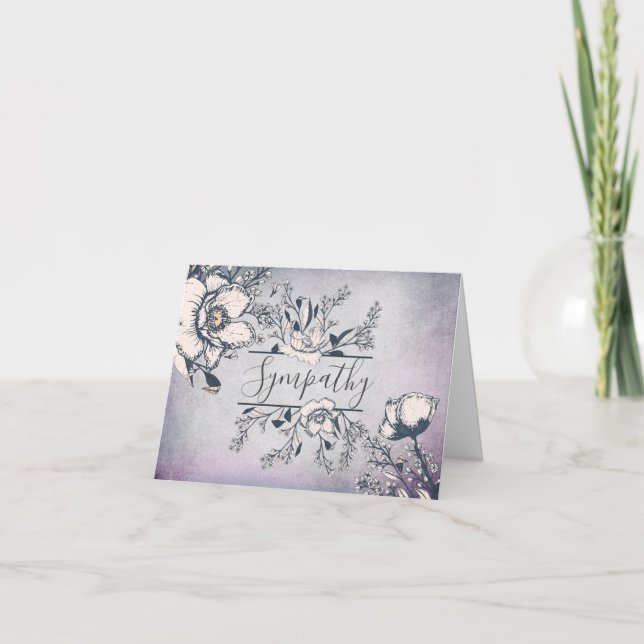  Inked Blossom Sympathy Card (Front)
