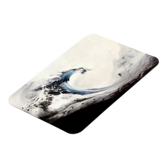 Inked Blue Ocean Wave Magnet (Left Side)