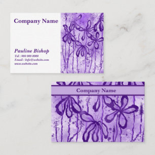 Inked Flowers Lilac Business Card