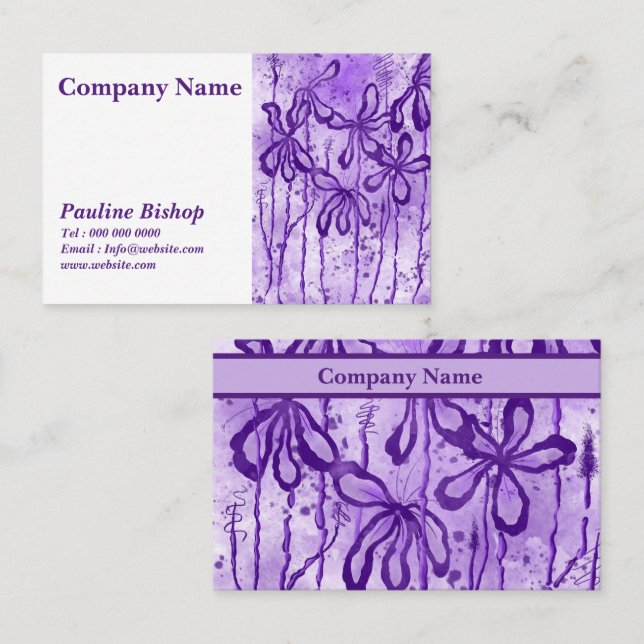 Inked Flowers  Lilac Business Card (Front/Back)
