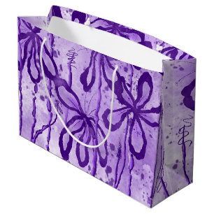 Inked Flowers - Lilac Large Gift Bag