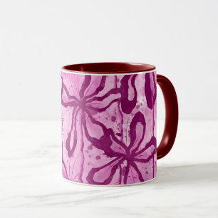 Inked Flowers Pink Mug