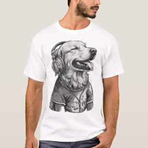Inked Hound with Headphones T-Shirt