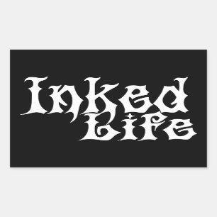 Inked Life Black n White Rectangular Sticker