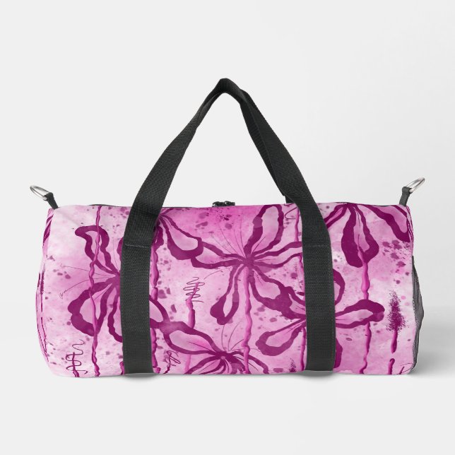 Inked Lilies - Pink  Duffle Bag (Front)