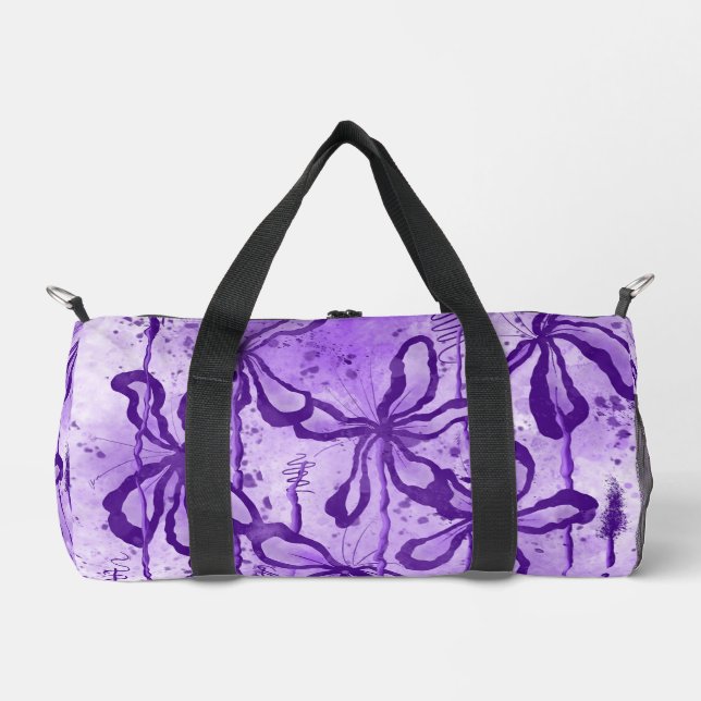 Inked Lilies - Purple  Duffle Bag (Front)
