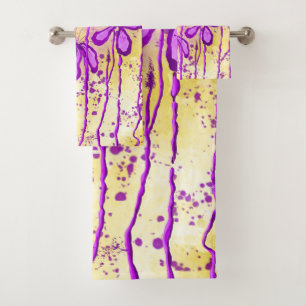 Inked Lilies Sunny  Sky  Bath Towel Set