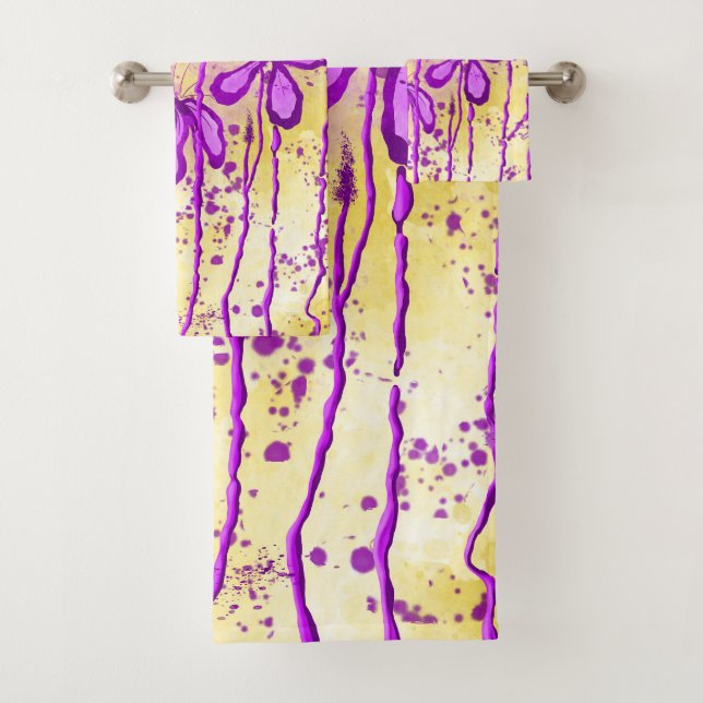 Inked Lilies Sunny  Sky  Bath Towel Set (Insitu)