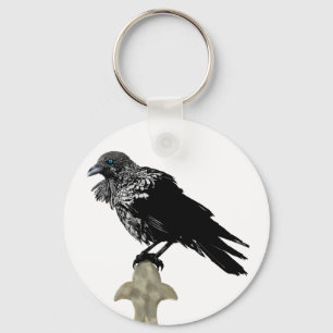 Inked Raven Key Ring