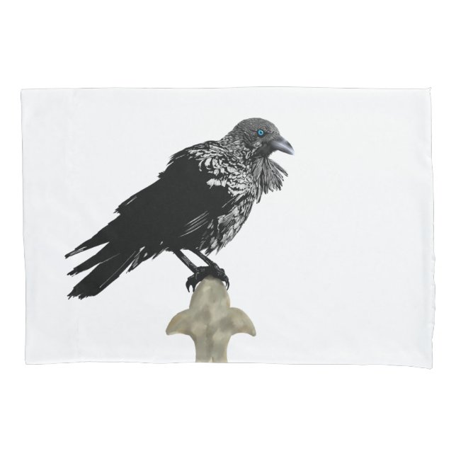 Inked Raven Pillowcase (Front-Left)