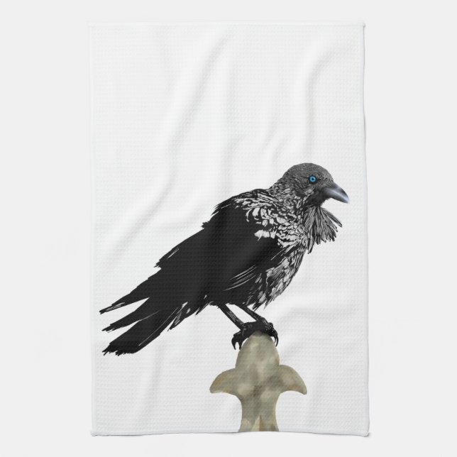 Inked Raven Tea Towel (Vertical)