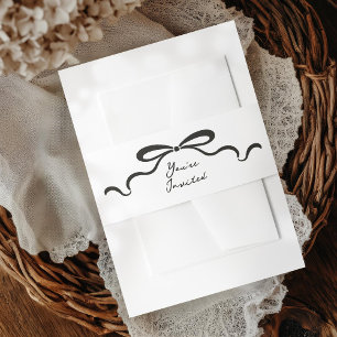 Inked Ribbons and Bow Invitation Belly Band