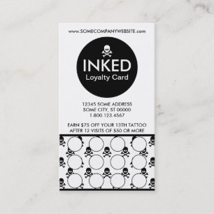 INKED skulls stamp card