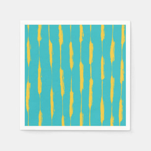 Inked Stripes Yellow and Turquoise Napkin