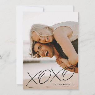 Inked XOXO Overlay Valentine's Day Card - Black