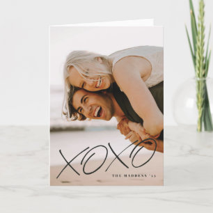 Inked XOXO Overlay Valentine's Day Card - Black
