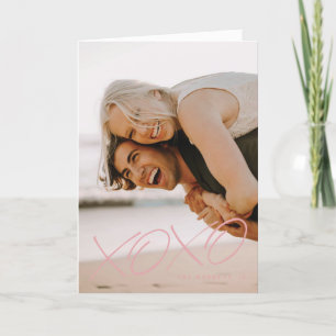 Inked XOXO Overlay Valentine's Day Card - Pink
