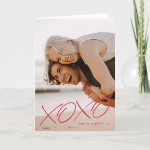 Inked XOXO Overlay Valentine's Day Card - Red