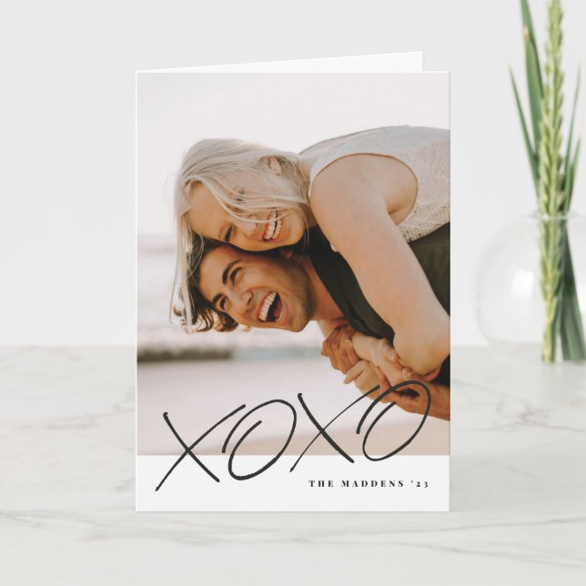 Inked XOXO Valentine's Day Card - Black (Front)