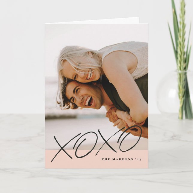 Inked XOXO Valentine's Day Card - Peach (Front)