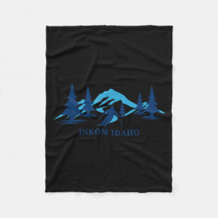 Inkom idaho ski resort skiing skier fleece blanket