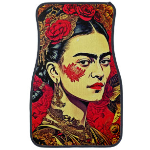 Inkpunk Elegance: Frida Kahlo Car Mat