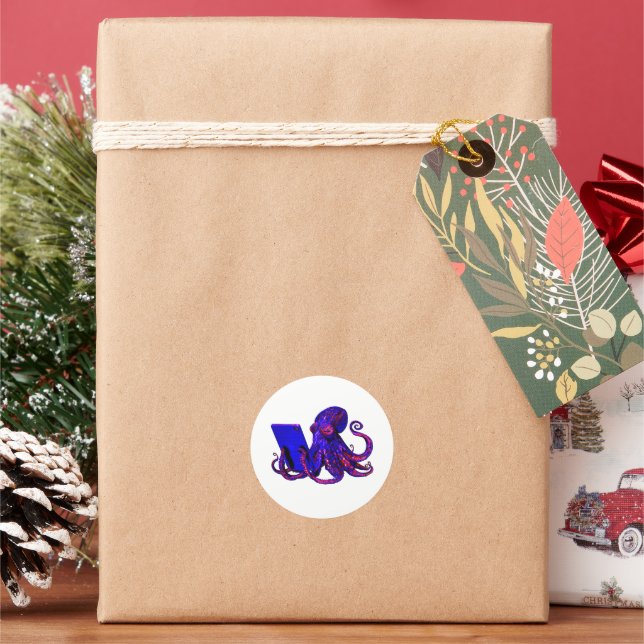 Inkternet Addiction Classic Round Sticker (Holiday)