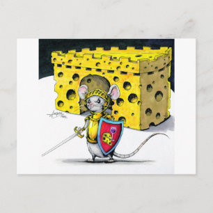 Inktober 2018 Day 13 - Guarding the Cheese Castle Postcard