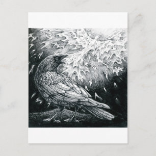 Inktober 2018 Day 19 - Birds of Death and Rebirth Postcard