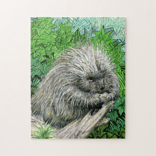 Inktober 2018 Day 25 - Mellow Porcupine Jigsaw Puzzle