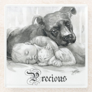 Inktober 2018 Day 9 - Precious Friends Glass Coaster