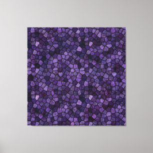 Inkwell Blue Cobbled Patchwork Terrazo Pattern Canvas Print