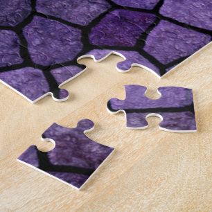 Inkwell Blue Cobbled Patchwork Terrazo Pattern Jigsaw Puzzle