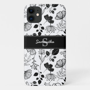 Inky black florals custom iPhone 11 case