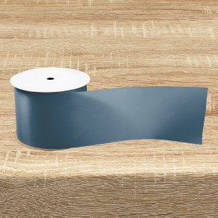 Inky Blue Solid Colour Satin Ribbon