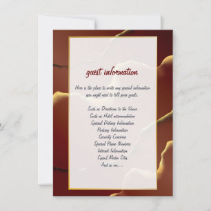 Inky Earthtone Red Abstract Amazing Fab Wedding Invitation