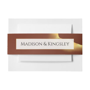 Inky Earthtone Red Abstract Amazing Fab Wedding Invitation Belly Band