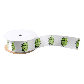 Inky Hop Illustration for Beer Lovers! Satin Ribbon